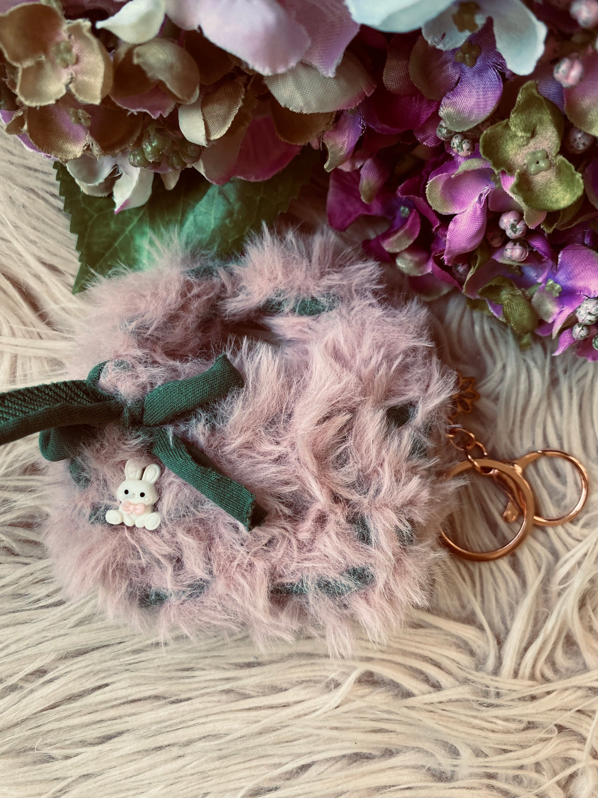 Fluffy Bunny Keychain