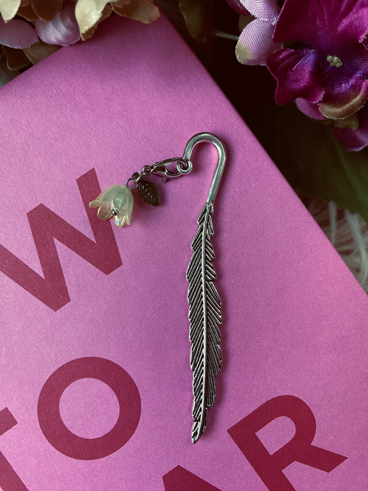 Yellow Tulip Feather Bookmark