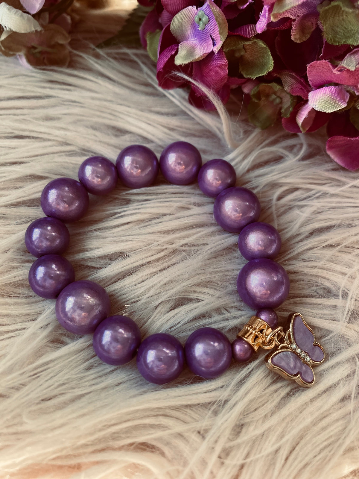 Lavender Butterfly Bracelet