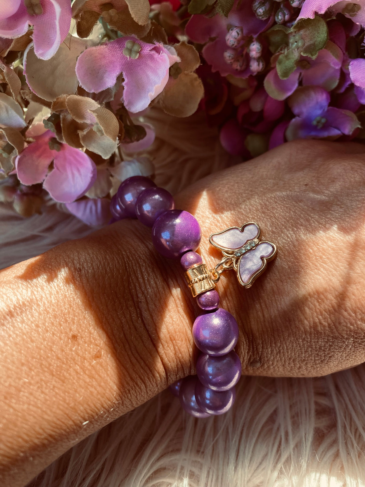 Lavender Butterfly Bracelet