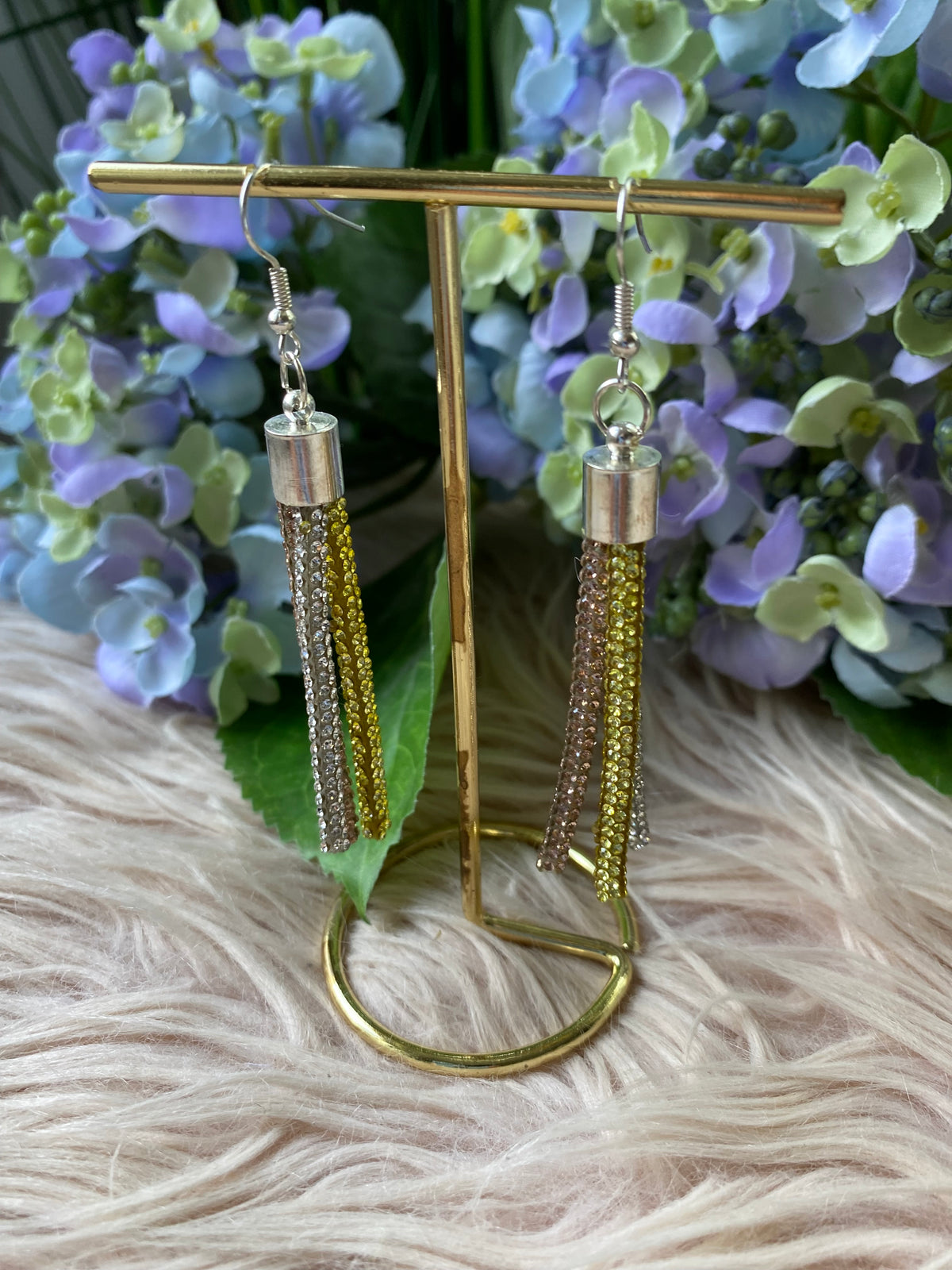Golden Spark Tassel Earrings