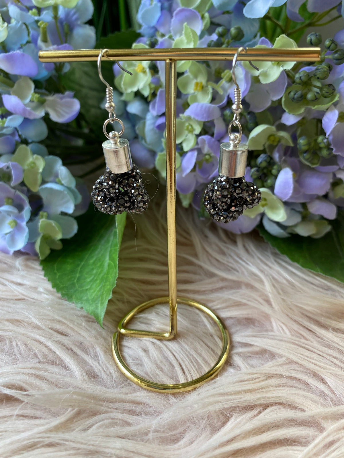 Midnight Sparkle Bloom Earrings