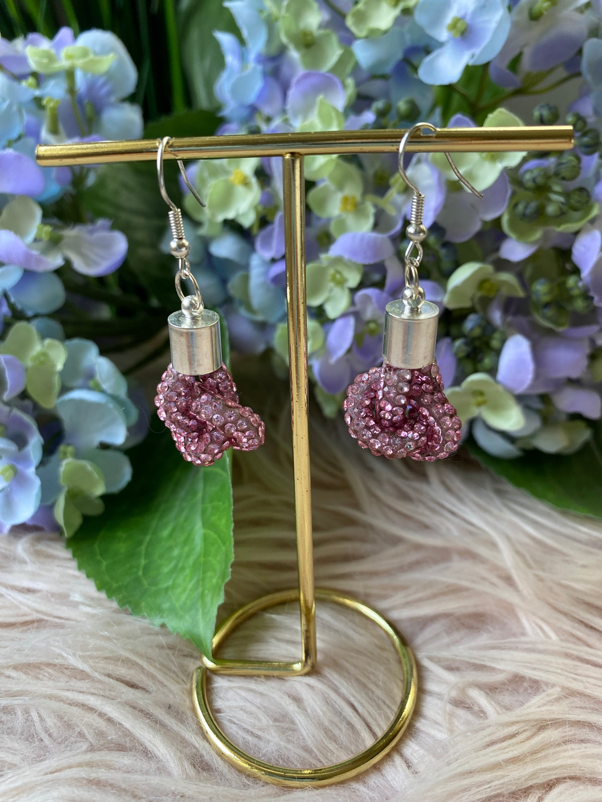 Pink Crystal Bloom Earrings
