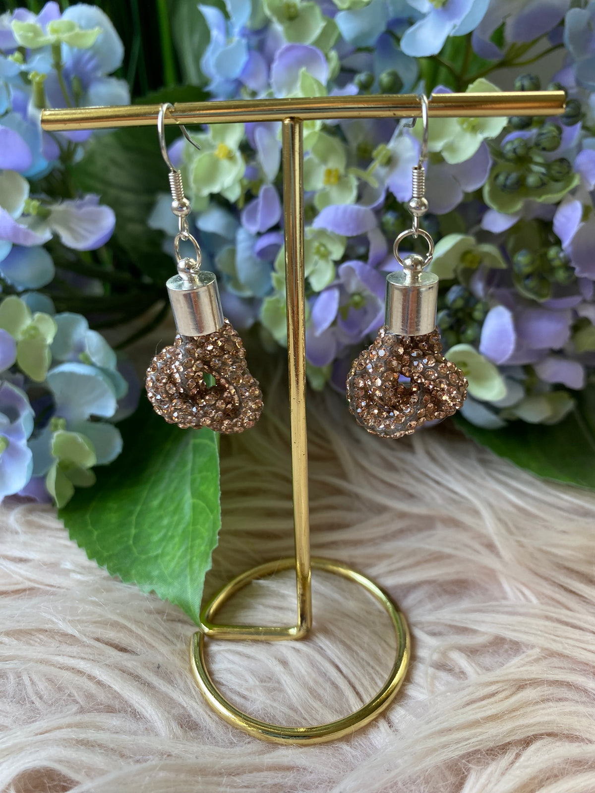 Champagne Crystal Bloom Earrings