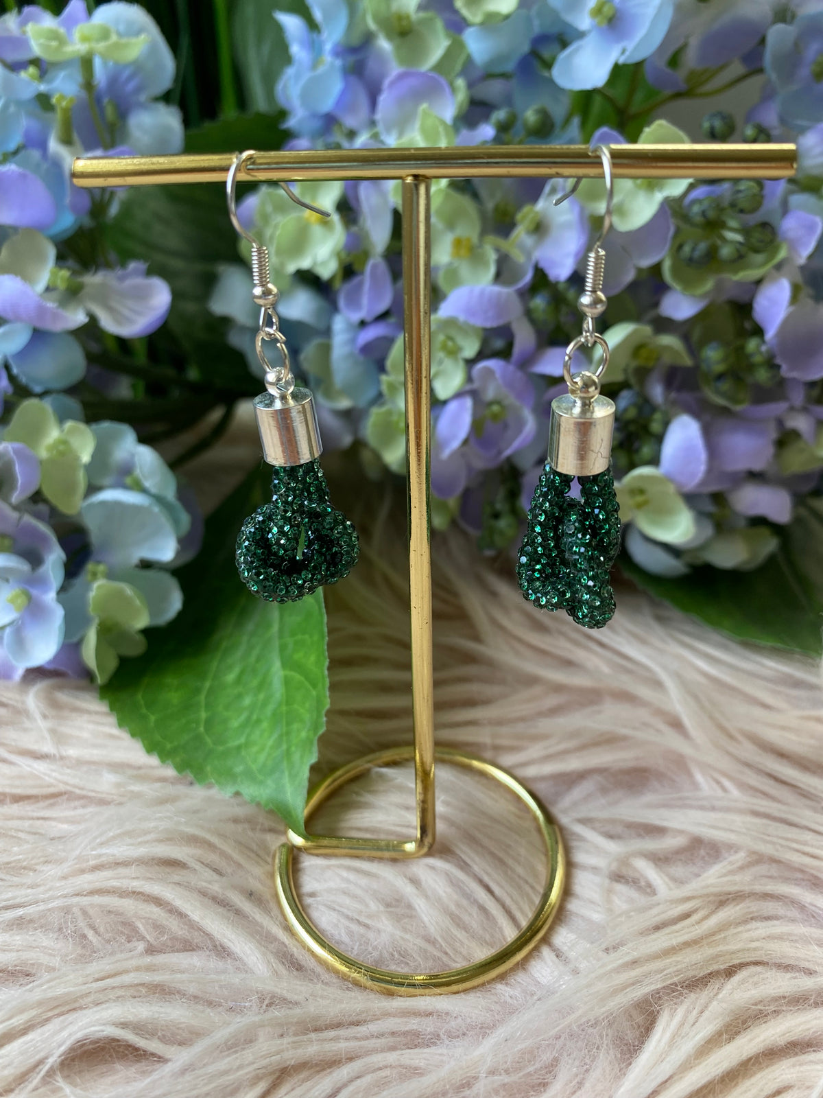 Emerald Crystal Bloom Earrings