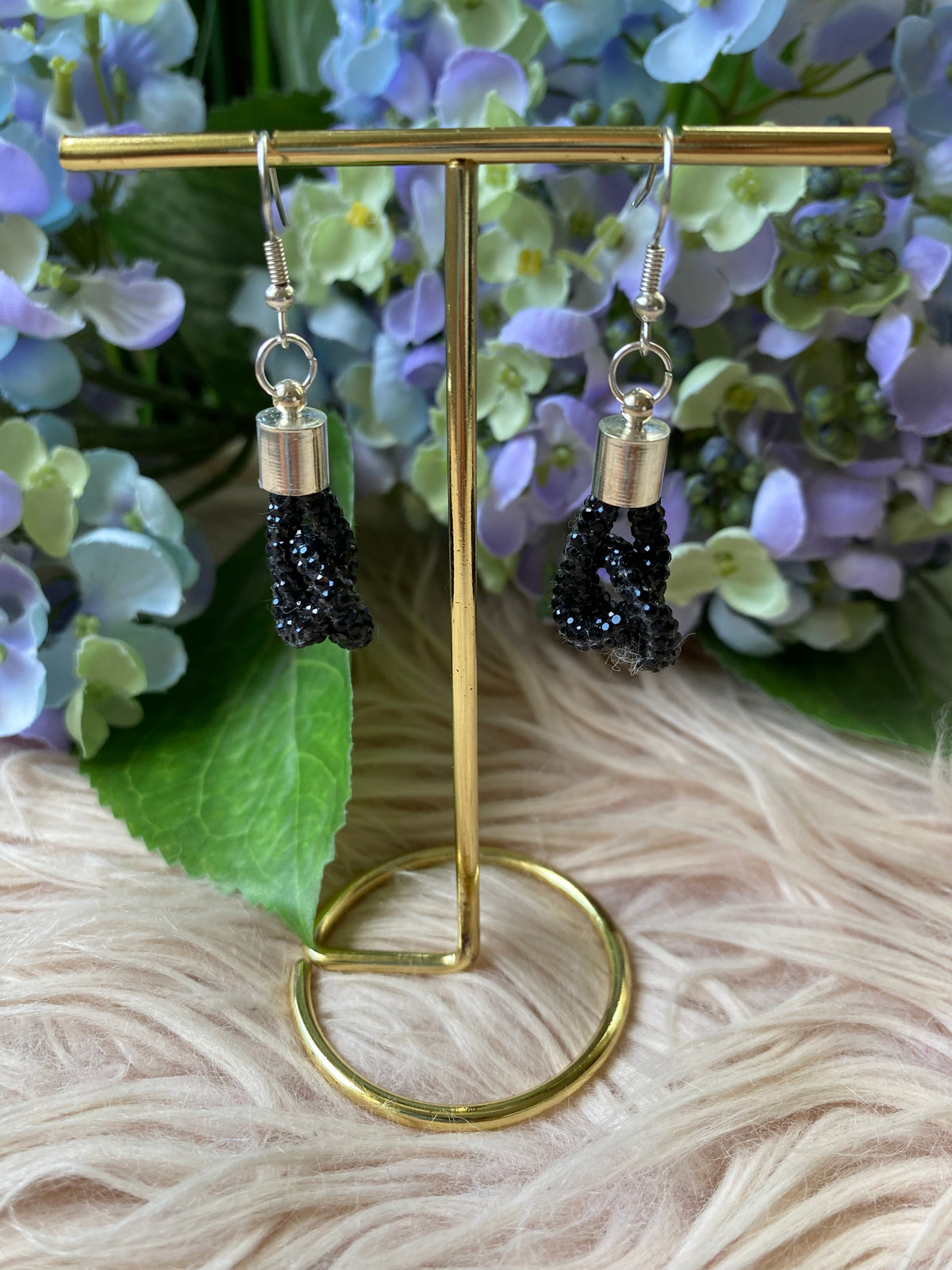 Midnight Crystal Bloom Earrings