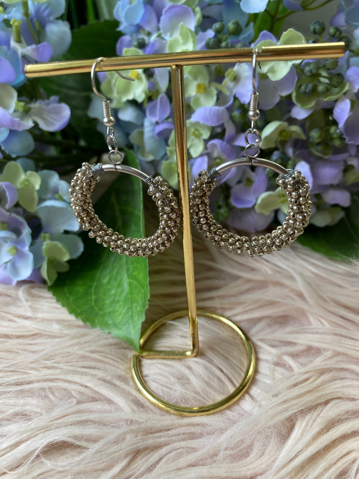 Silver Moon Hoop Earrings