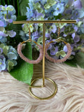 Blush Sparkle Hoop Earrings