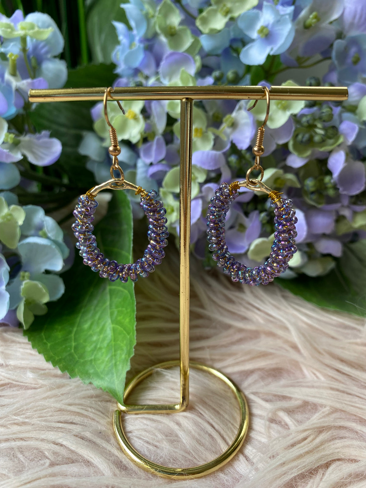 Lavender Spark Hoop Earrings