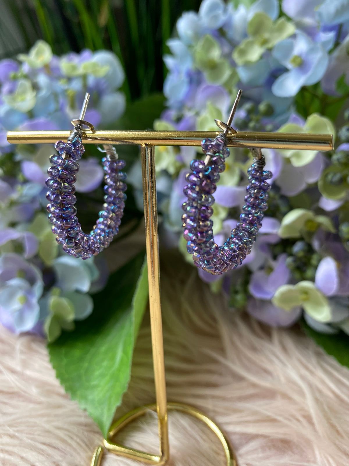 Amethyst Glow Hoop Earrings