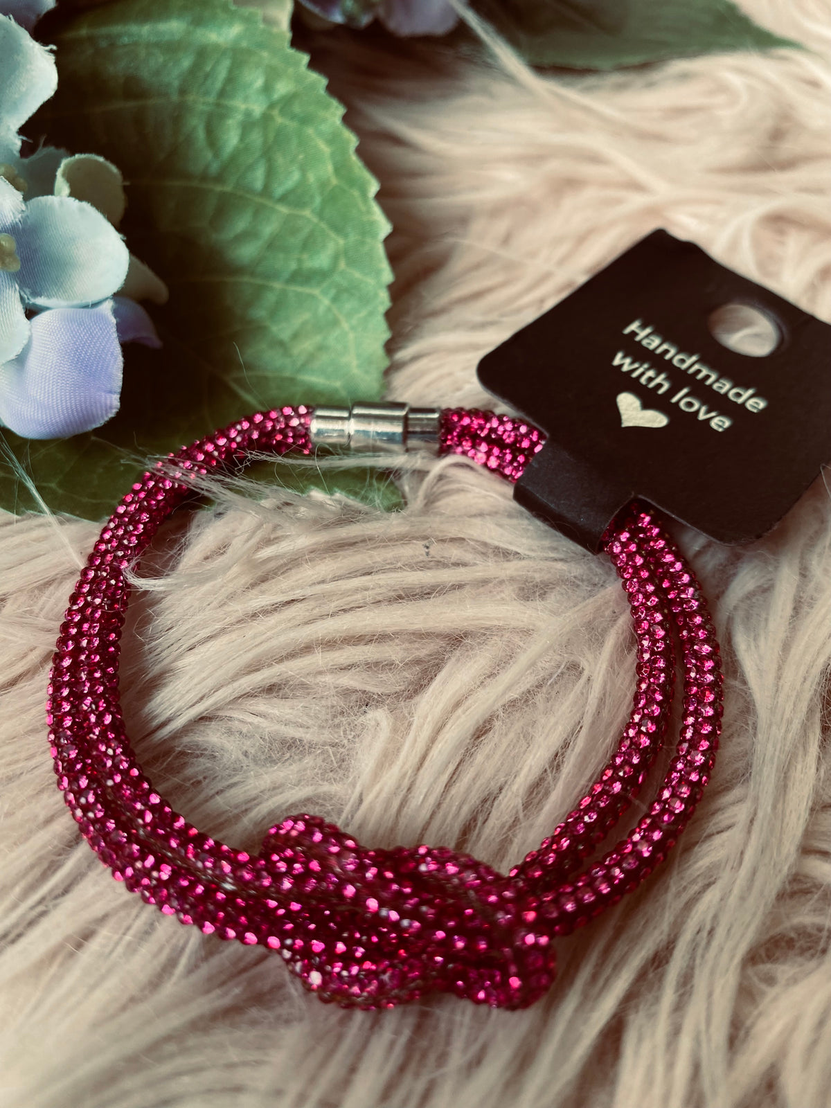Fuchsia Glam Knot Bracelet