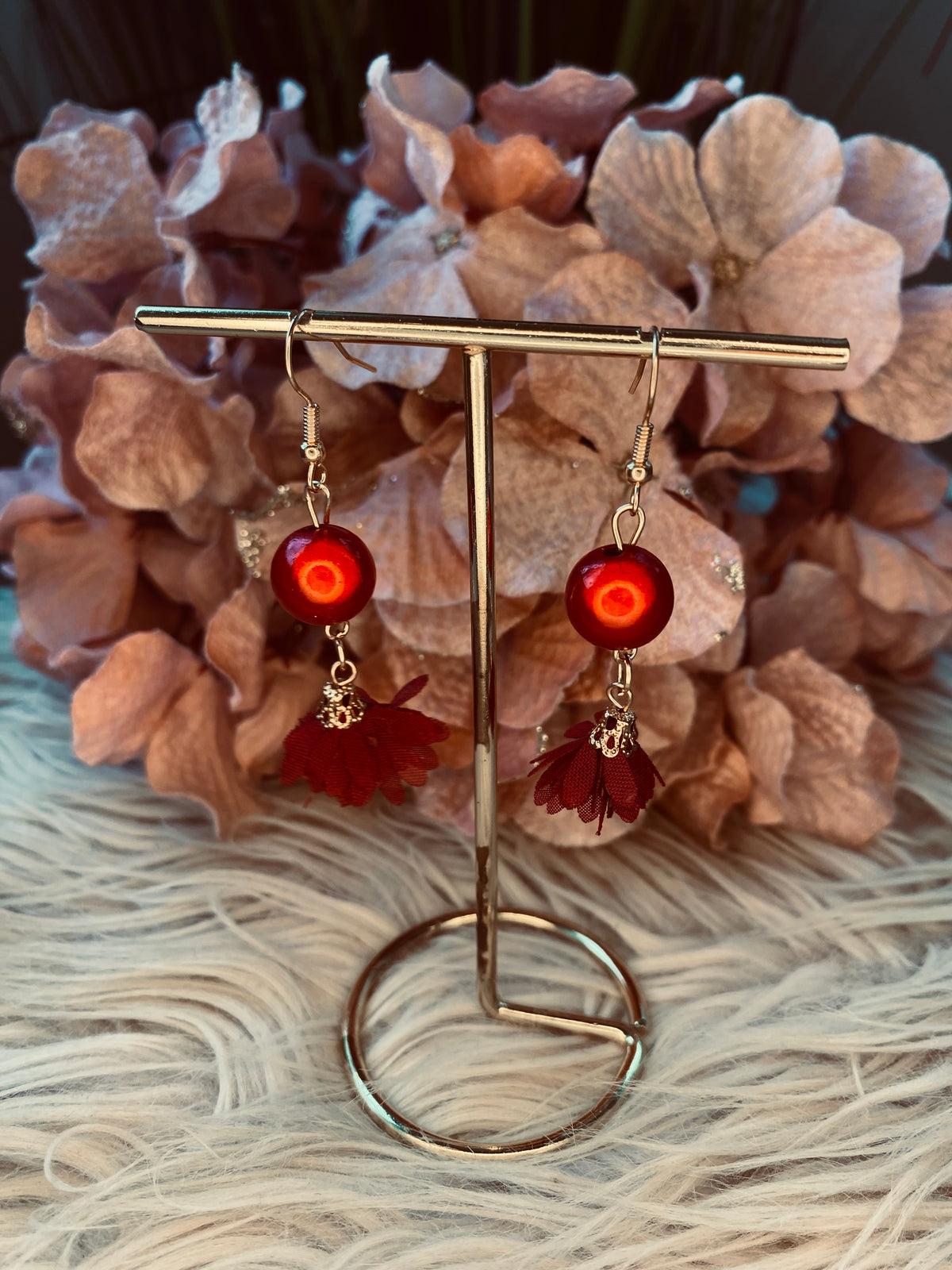 Ruby Blossom Earrings