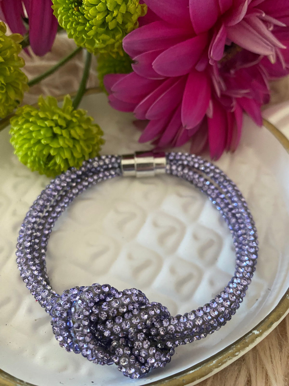 Lavender Spark Knot Bracelet