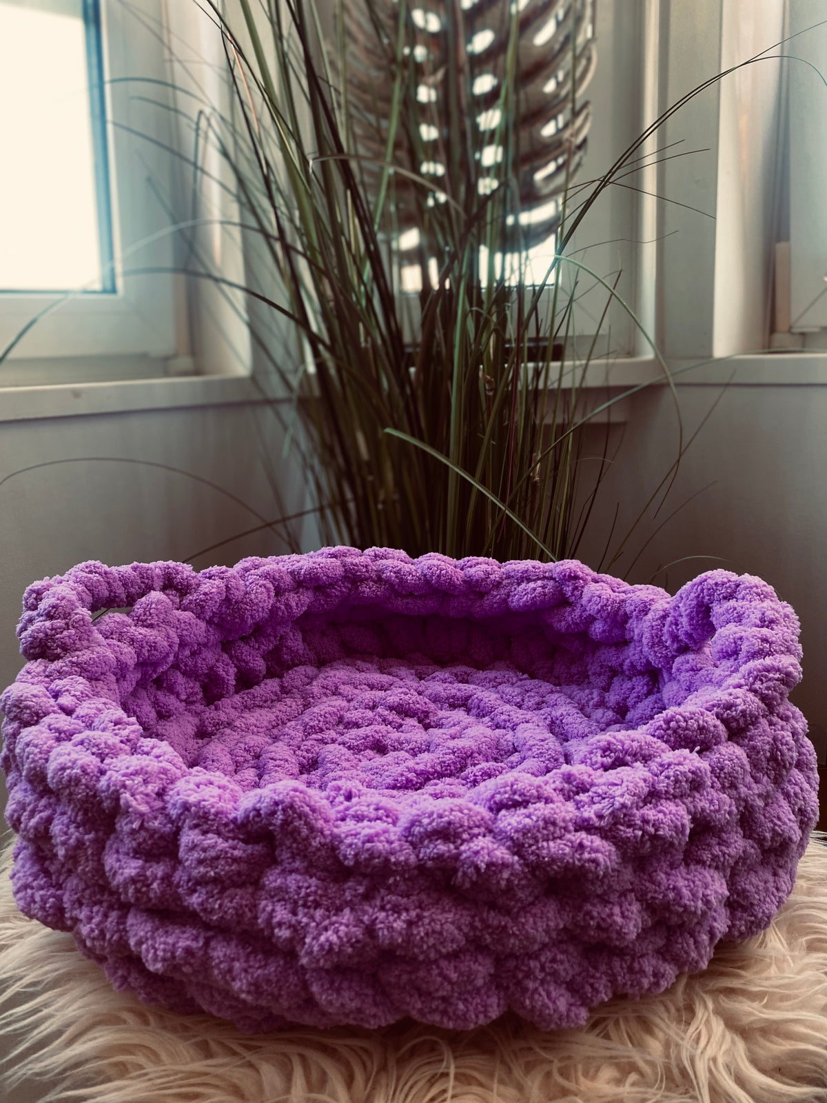 Purple Cloud Pet Bed